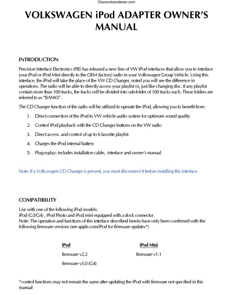 Volkswagen IPOD ADAPTER Reference manual