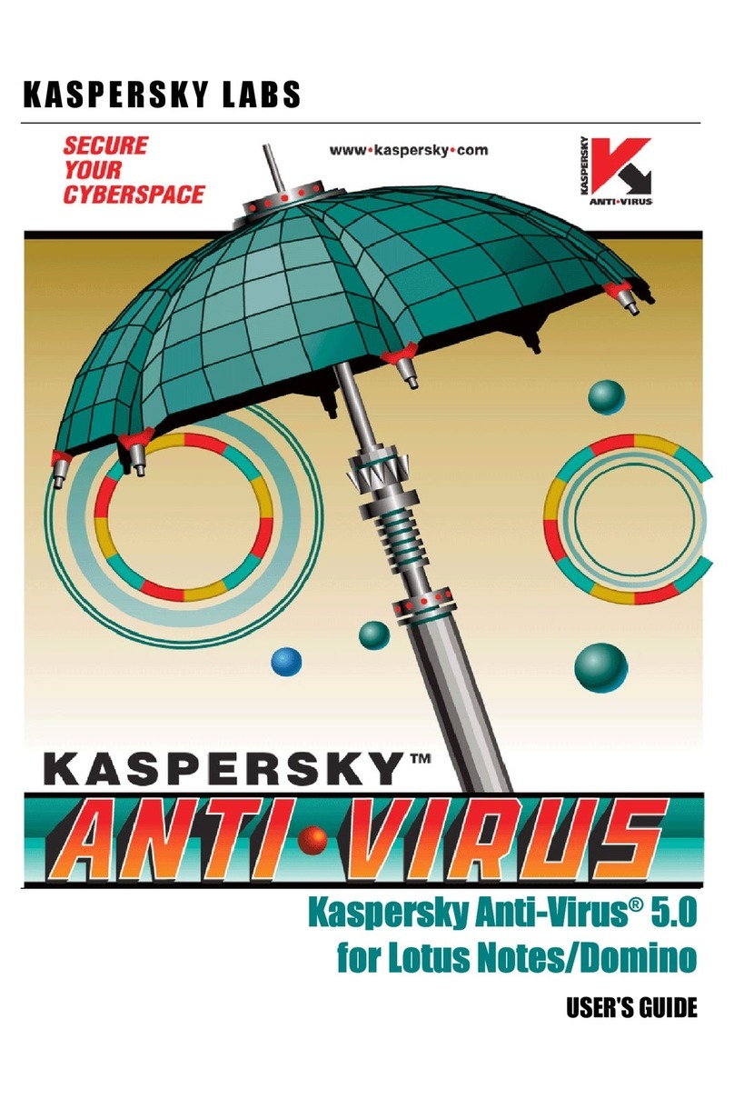 KAPERSKY ANTI-VIRUS 5.0 - FOR LOTUS NOTES-DOMINO User manual