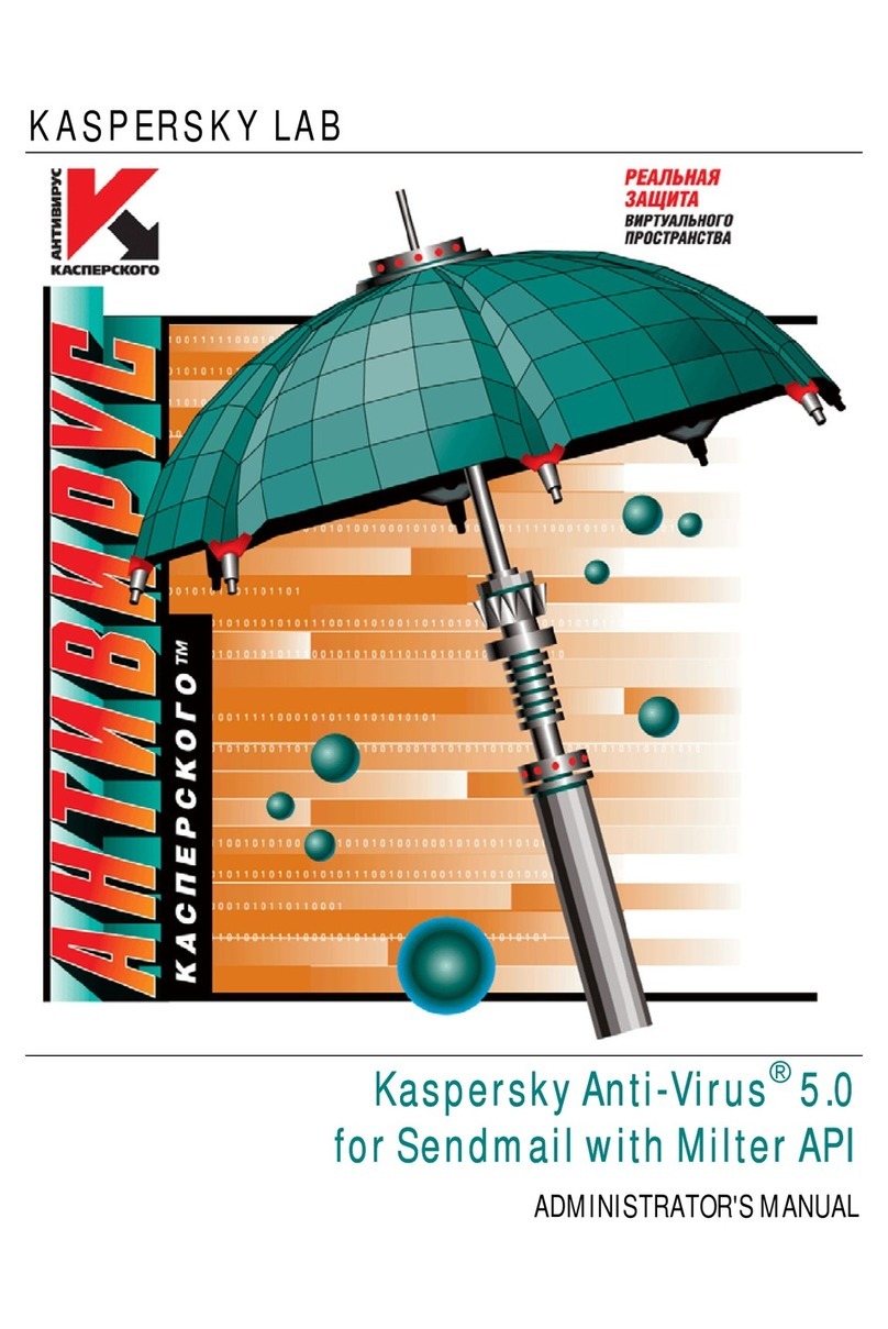KAPERSKY ANTI-VIRUS 5.0 - FOR SENDMAIL WITH MILTER... Use and care manual