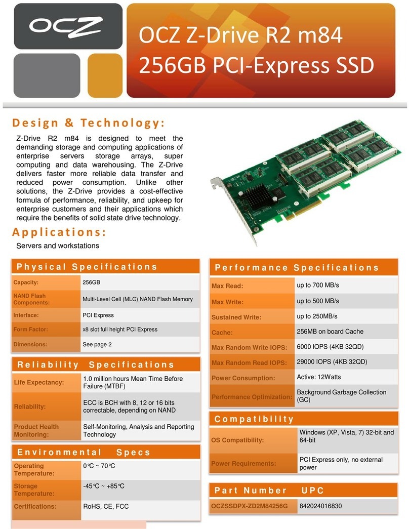 OCZ Z-DRIVE R2 M84 256GB PCI-EXPRESS SSD User manual OCZ Z-DRIVE R2 M84 256GB PCI-EXPRESS SSD User manual