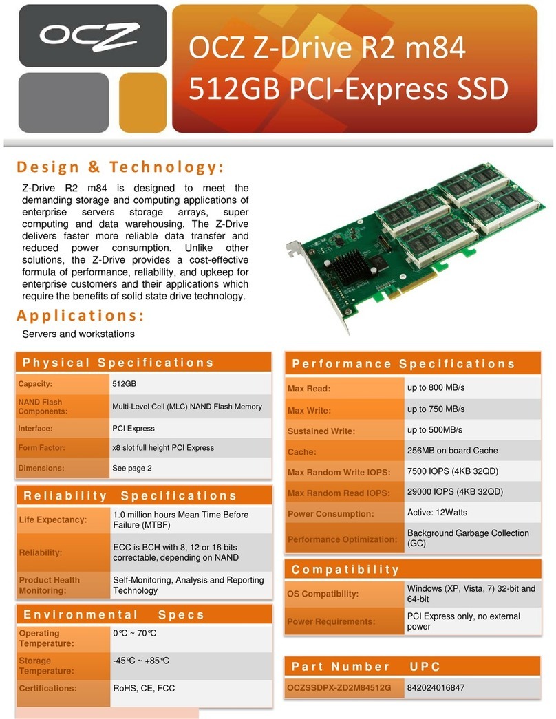 OCZ Z-DRIVE R2 M84 512GB PCI-EXPRESS SSD User manual OCZ Z-DRIVE R2 M84 512GB PCI-EXPRESS SSD User manual