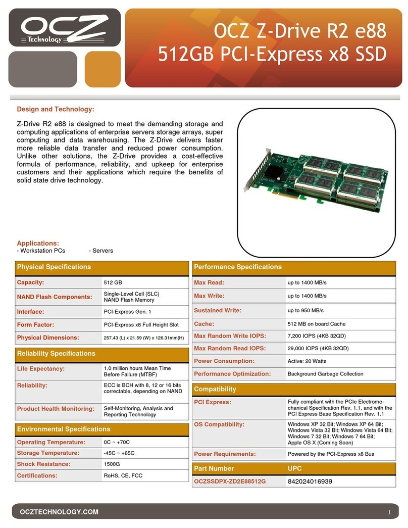 OCZ Z-DRIVE R2 E88 512GB PCI-EXPRESS X8 SSD User manual OCZ Z-DRIVE R2 E88 512GB PCI-EXPRESS X8 SSD User manual
