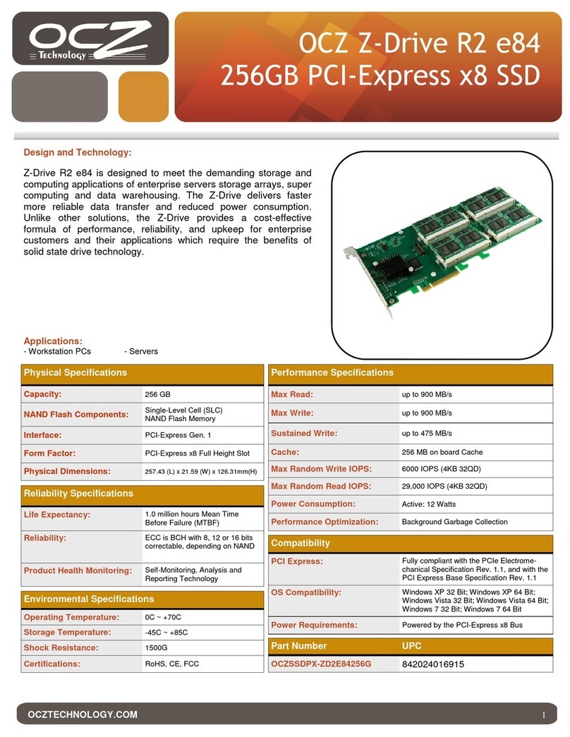 OCZ Z-DRIVE R2 E84 256GB PCI-EXPRESS X8 SSD User manual OCZ Z-DRIVE R2 E84 256GB PCI-EXPRESS X8 SSD User manual