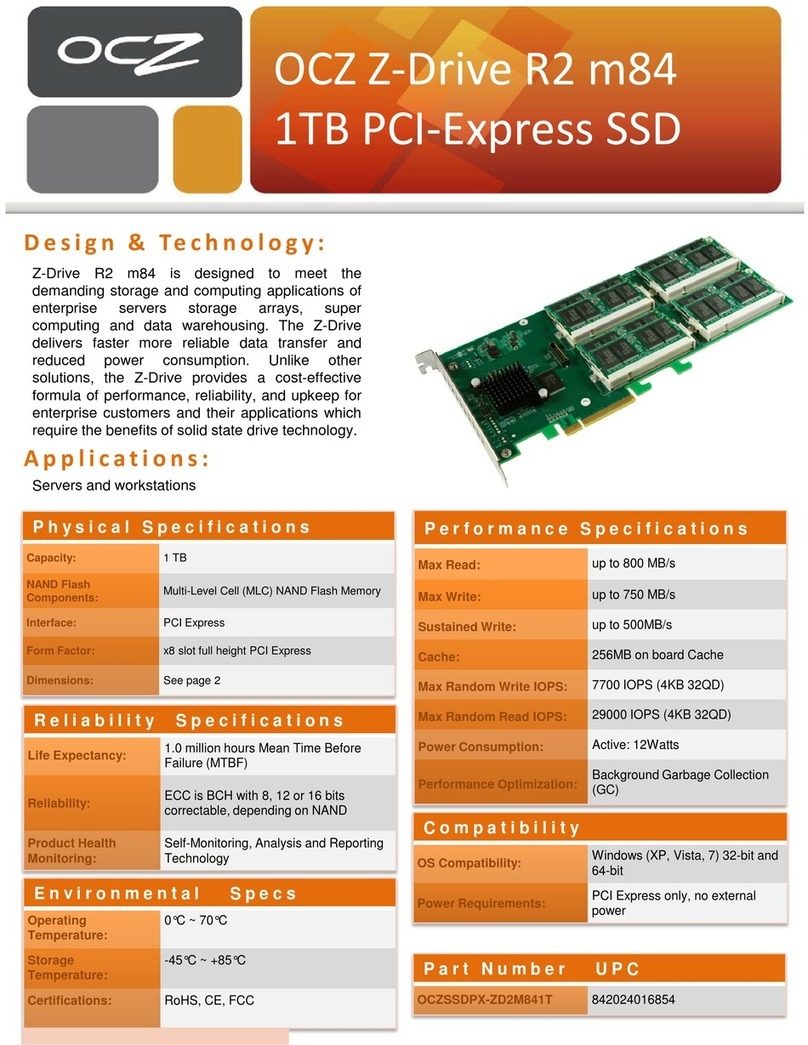 OCZ Z-DRIVE R2 M84 1T PCI-EXPRESS SSD User manual OCZ Z-DRIVE R2 M84 1T PCI-EXPRESS SSD User manual