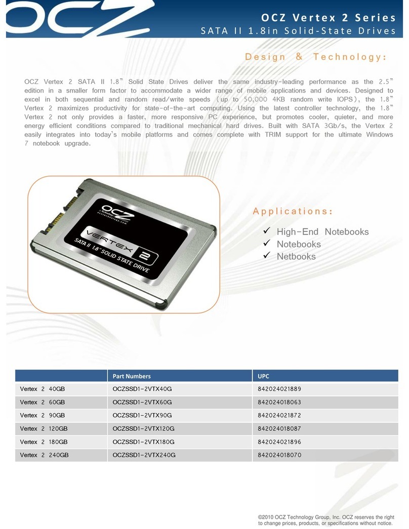 OCZ VERTEX 2 SATA II 1.8 User manual OCZ VERTEX 2 SATA II 1.8 User manual