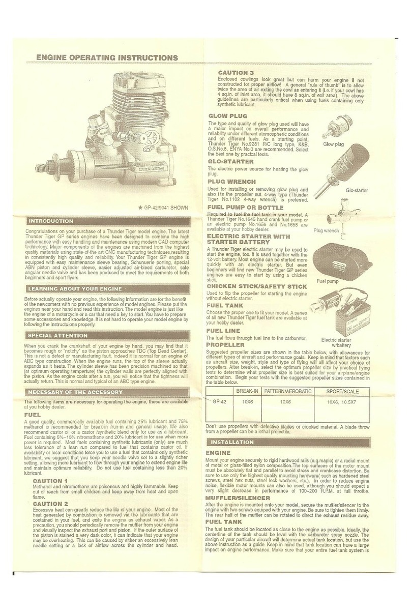 THUNDER TIGER GP-42 User manual