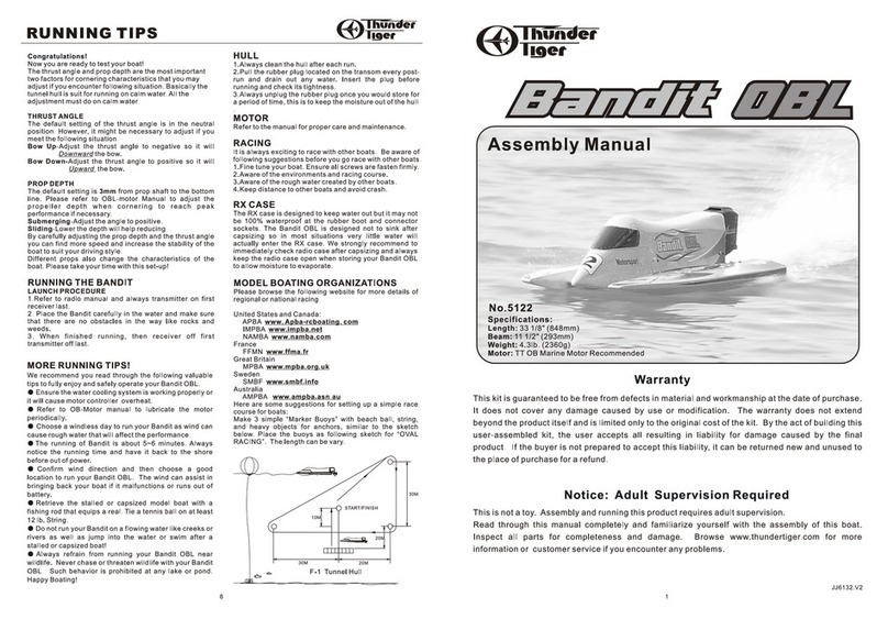 THUNDER TIGER BANDIT OBL - ASSEMBLY manual
