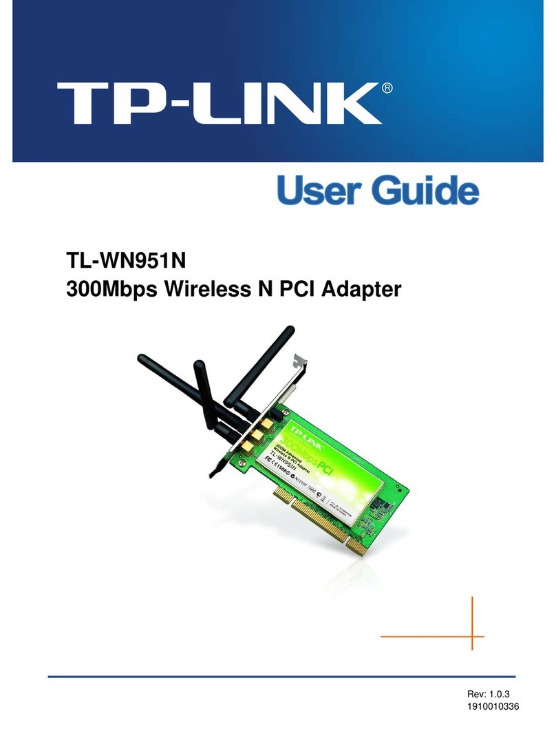 TP-Link TL-WN951N - IEEE 802.11b/g 802.11n Draft 2.0 PCI Wireless... user guide