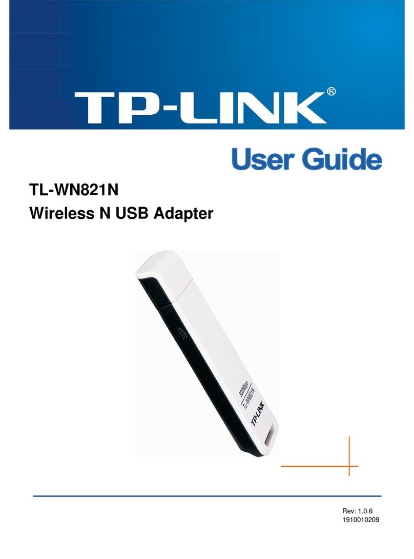 TP-Link TL-WN821N - NT WIRELESS N USB ADAPTERATHEROS2T2R 2.4GHZ 802.11G B ND... User manual