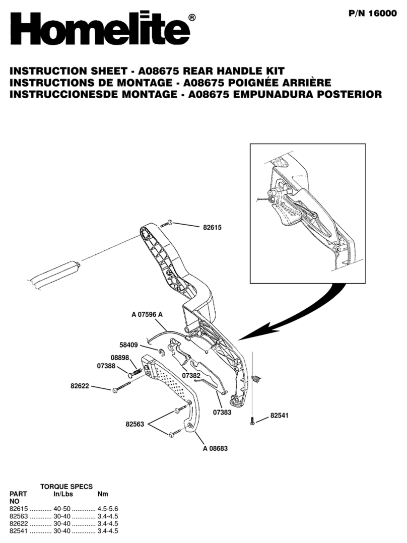 Homelite 16000 instruction sheet