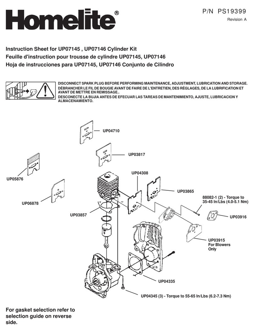 Homelite PS19399 REV A instruction sheet