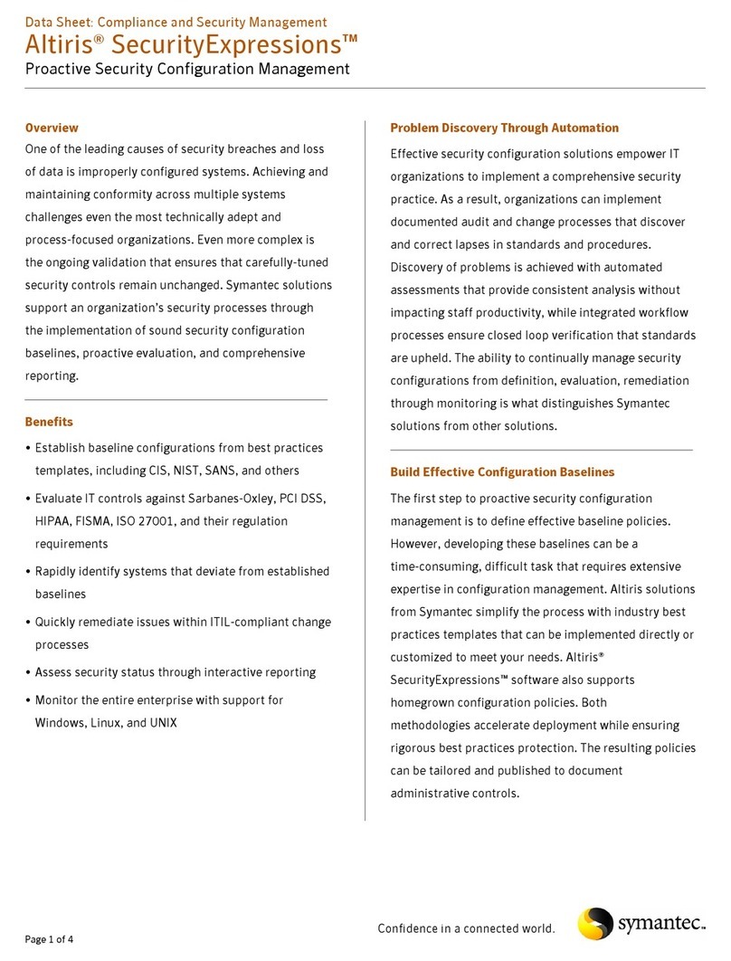 Symantec ALTIRIS SECURITY EXPRESSIONS User manual