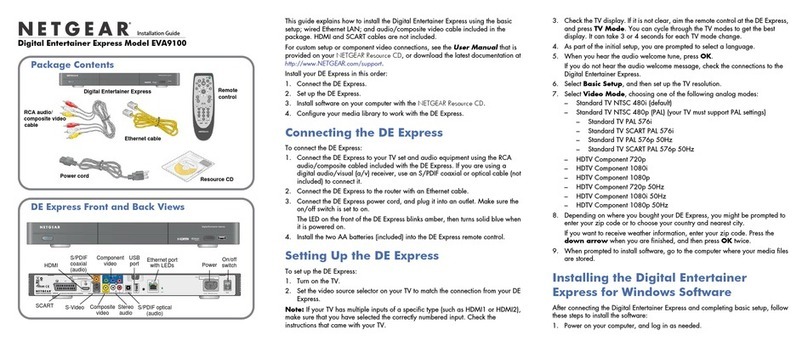 NETGEAR EVA9100 - Digital Entertainer Express installation guide