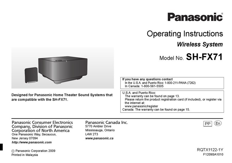 Panasonic SHFX71 - WIRELESS SYSTEM User manual