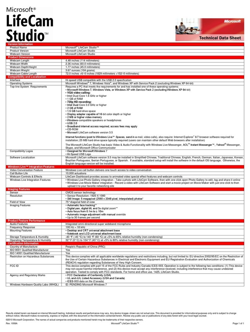 Microsoft Q2F-00001 Technical data sheet