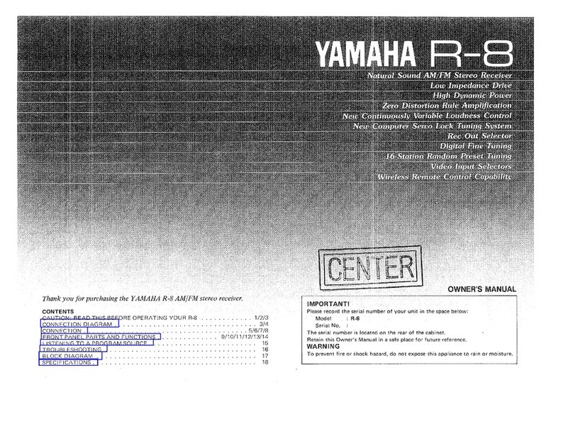 Yamaha R-8 owner's manual