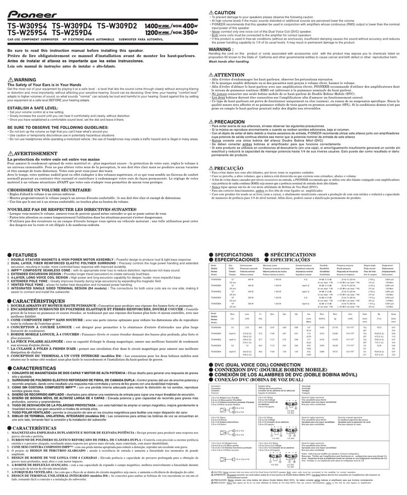 Pioneer TS-W259D4 User manual