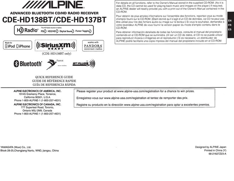 Alpine CDE-HD138BT User manual