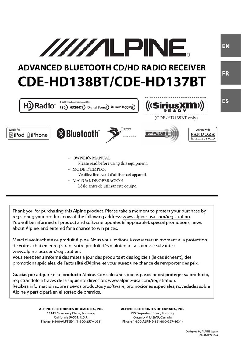Alpine CDE-HD137BT User manual
