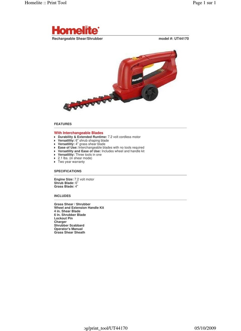 Homelite UT44170 Owner's manual Homelite UT44170 Owner's manual