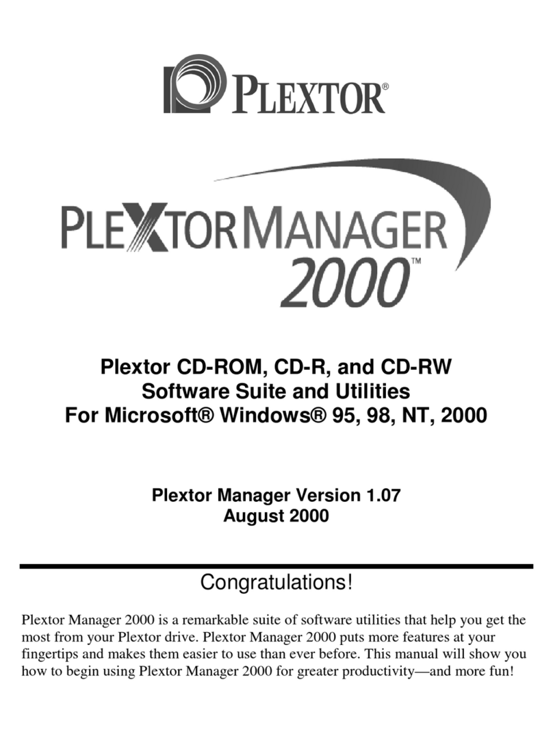 Plextor PLEXTORMANAGER2K User manual