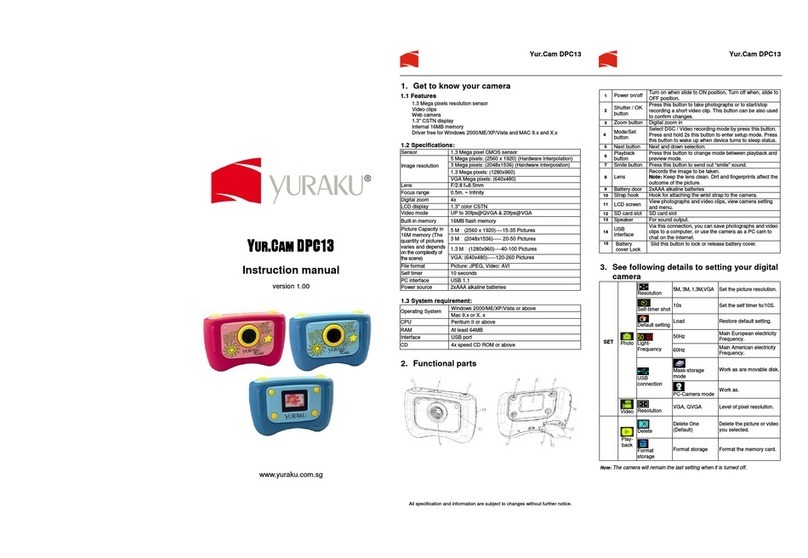 YURAKU YUR.CAM DPC13 - instruction manual