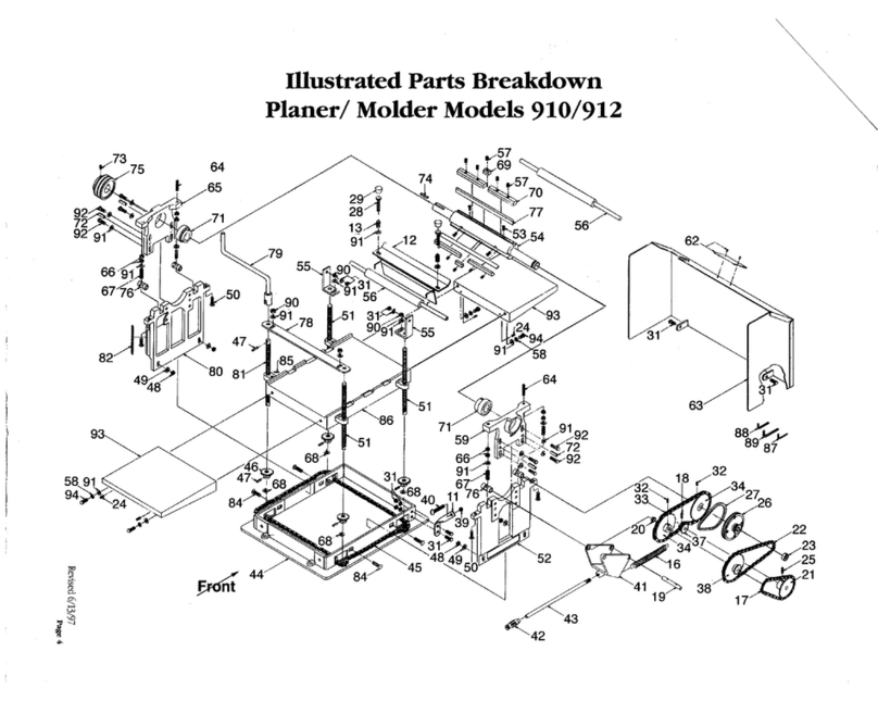 Belsaw 910 Illustrated parts breakdown