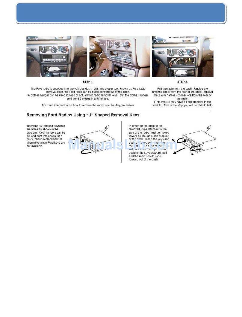 Mercury Mystique Car Radio Removal User manual