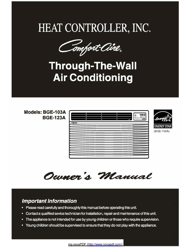 Heat Controller Comfort-Aire BGE-123A owner's manual