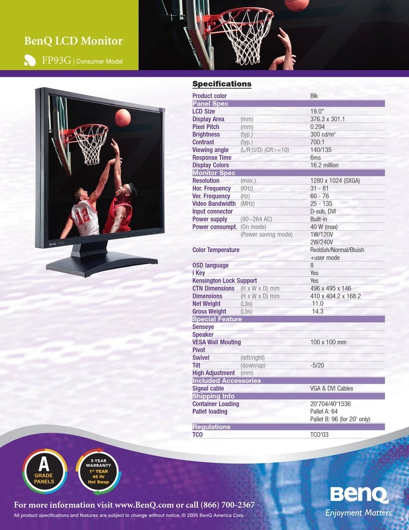BenQ FP93G User manual