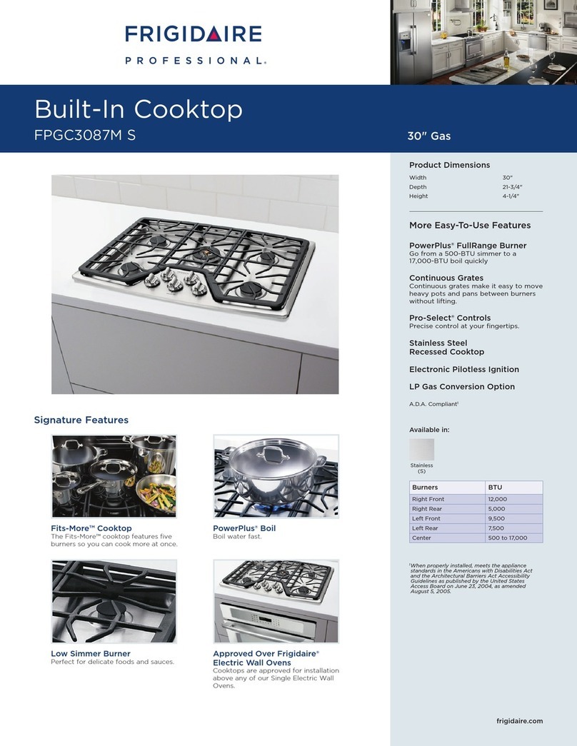 Frigidaire FPGC3087MS Product specifications
