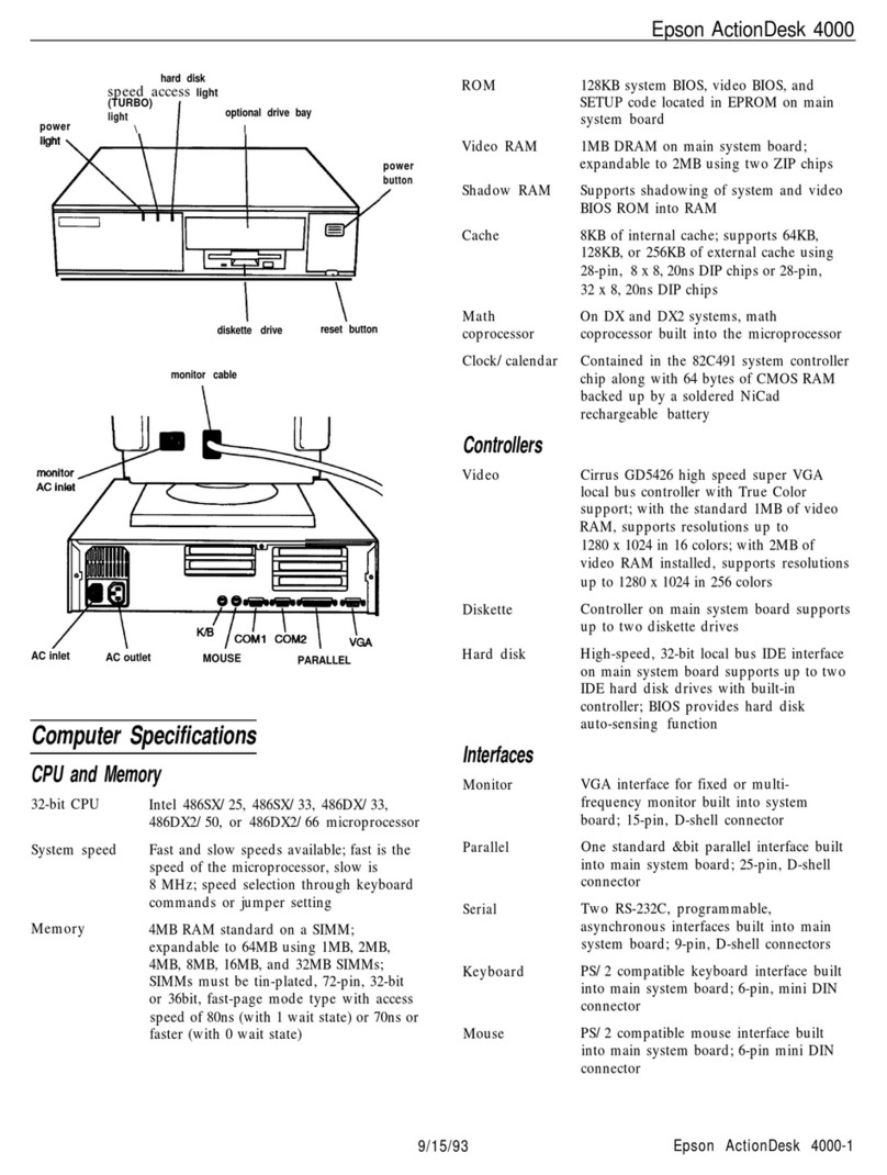 Epson ActionDesk 4000 Installation and operation manual