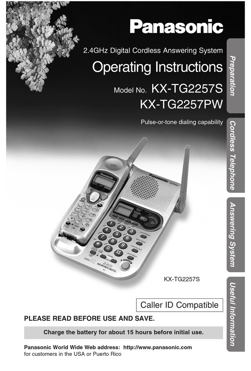 Panasonic KX-TG2257S - 2.4 GHz Digital Cordless... User manual