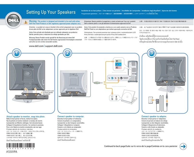 Dell AS501PA - Sound Bar PC Multimedia Speakers Setup guide