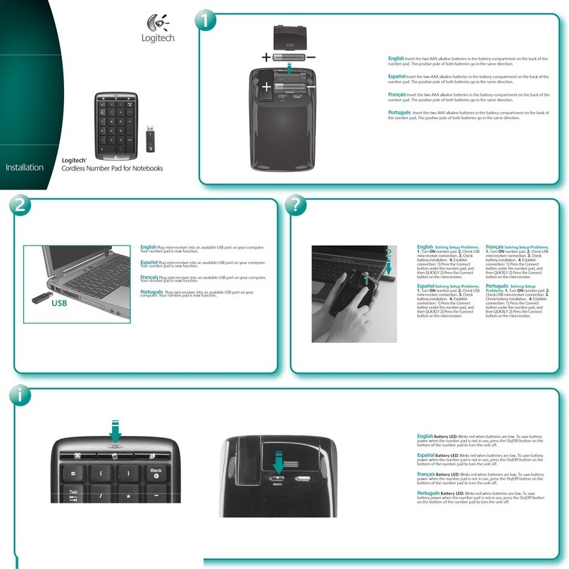 Logitech 920-000217 - Cordless Number Pad User manual