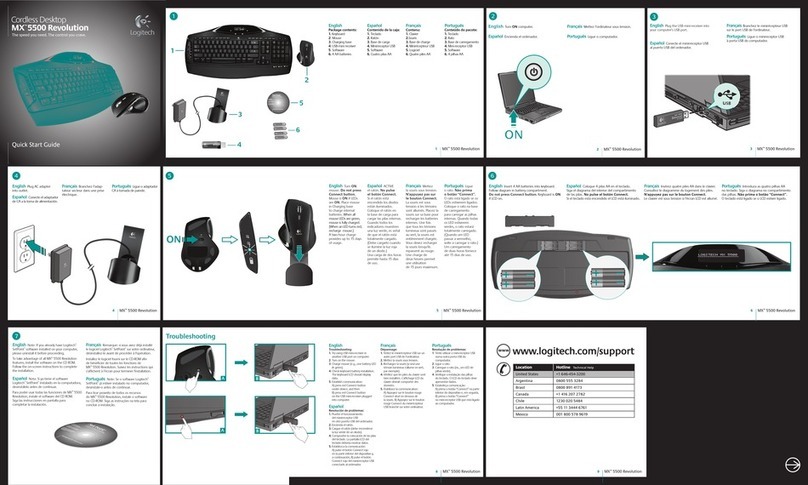 Logitech 5500 - Cordless Desktop MX Revolution Wireless... User manual