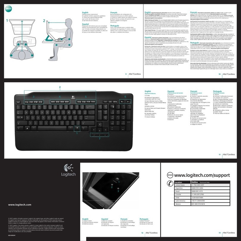 Logitech 920-000223 - Alto Cordless Wireless Keyboard manual