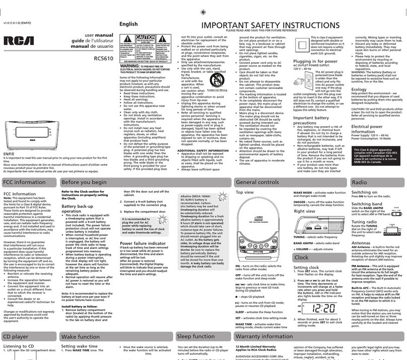 RCA RC5610 User manual