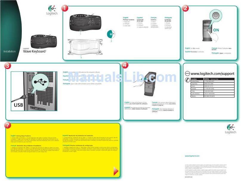 Logitech 920-000325 - Wave Keyboard Wired User manual