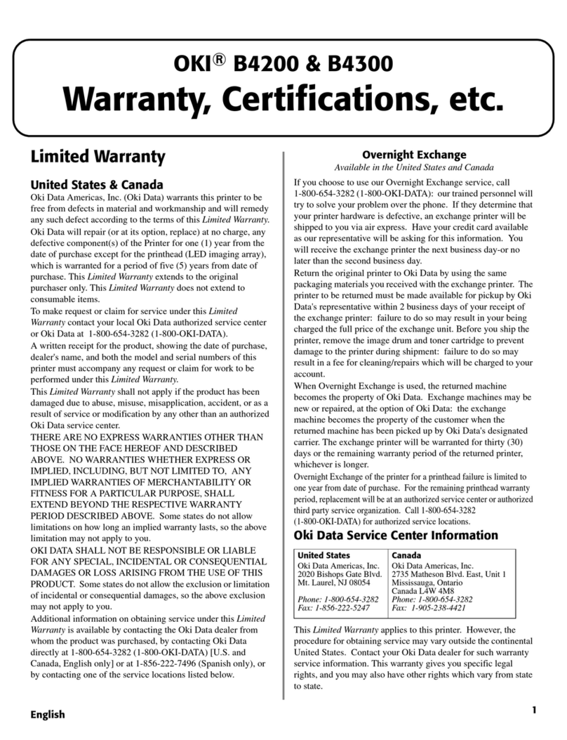 Oki B4200 Parts list manual