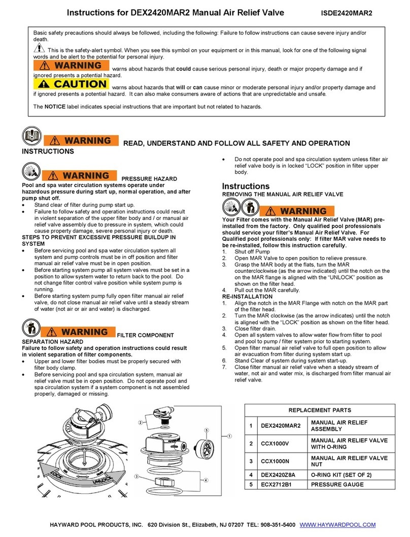 Hayward DEX2420MAR2 instructions