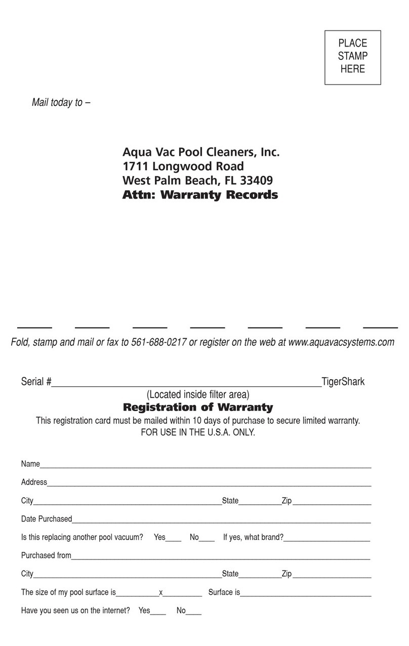 AquaVac TigerShark owner's manual