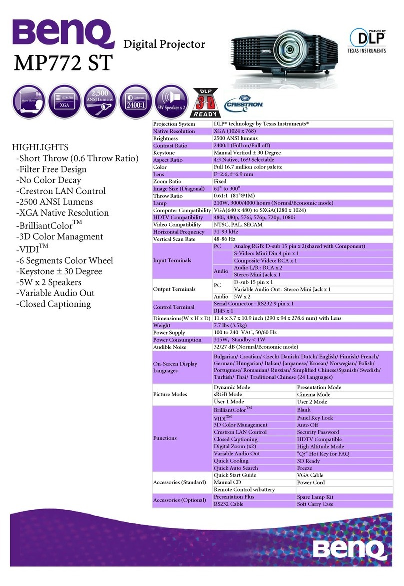 BenQ MP772 ST User manual