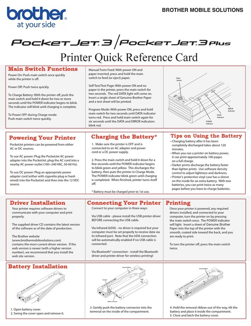 Brother PJ-522 - PocketJet3 B/W Direct Thermal... Reference guide