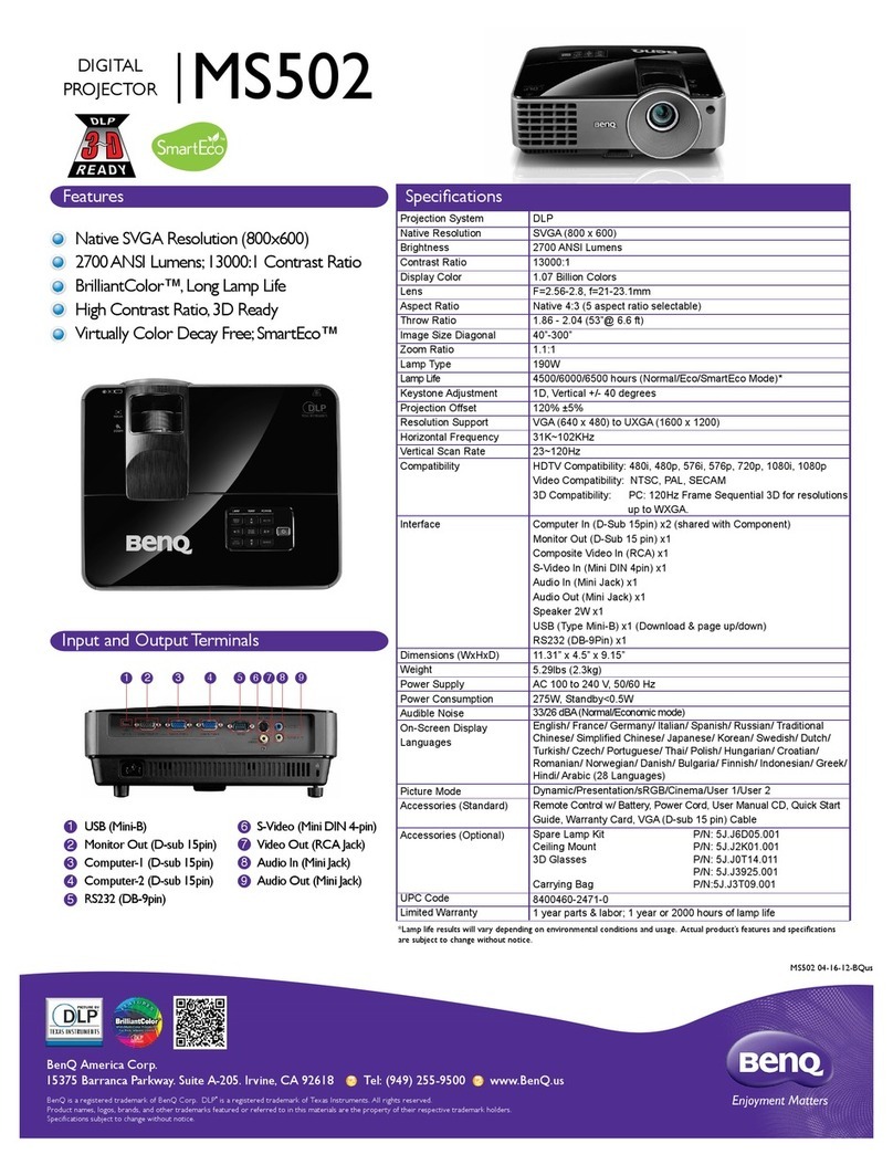 BenQ MS502 User manual