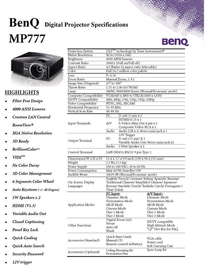 BenQ MP777 User manual