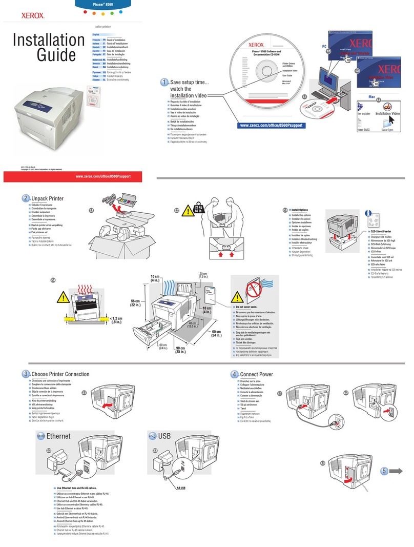 Xerox 8560/SDN - Phaser Color Solid Ink Printer User manual