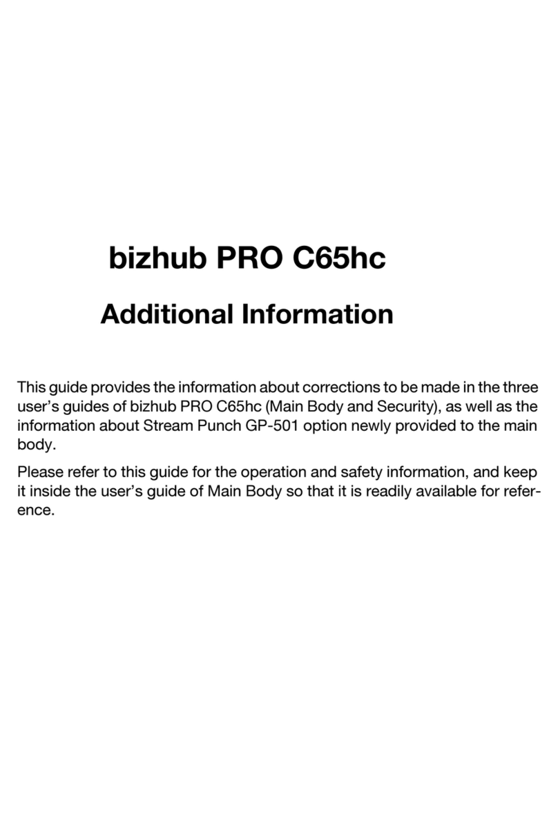 Konica Minolta bizhub PRO C65hc Additional information Konica Minolta bizhub PRO C65hc Additional information