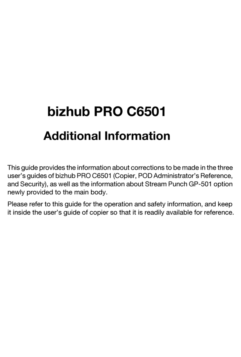 Konica Minolta bizhub PRO C6501/C6501P Additional information