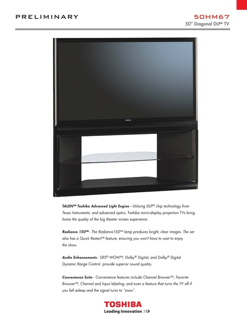 Toshiba 50HM67 - 50" Rear Projection TV specification